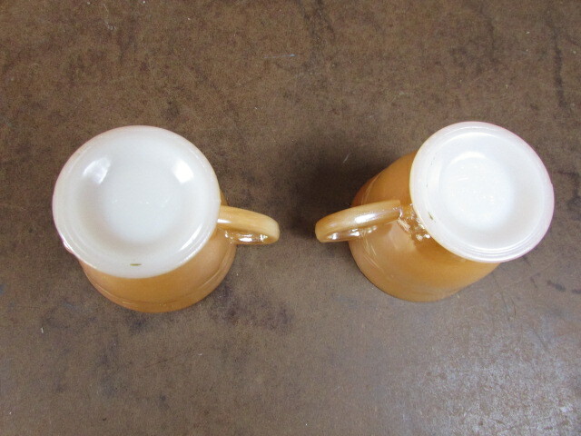 Fire King Peach Luster Creamer sugar excellent ware