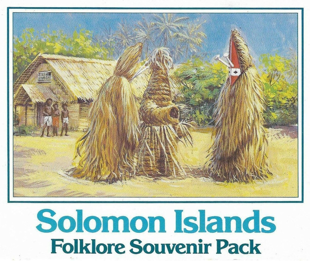 Solomon Is 1983 Christmas souvenir pack containing mini-sheet.