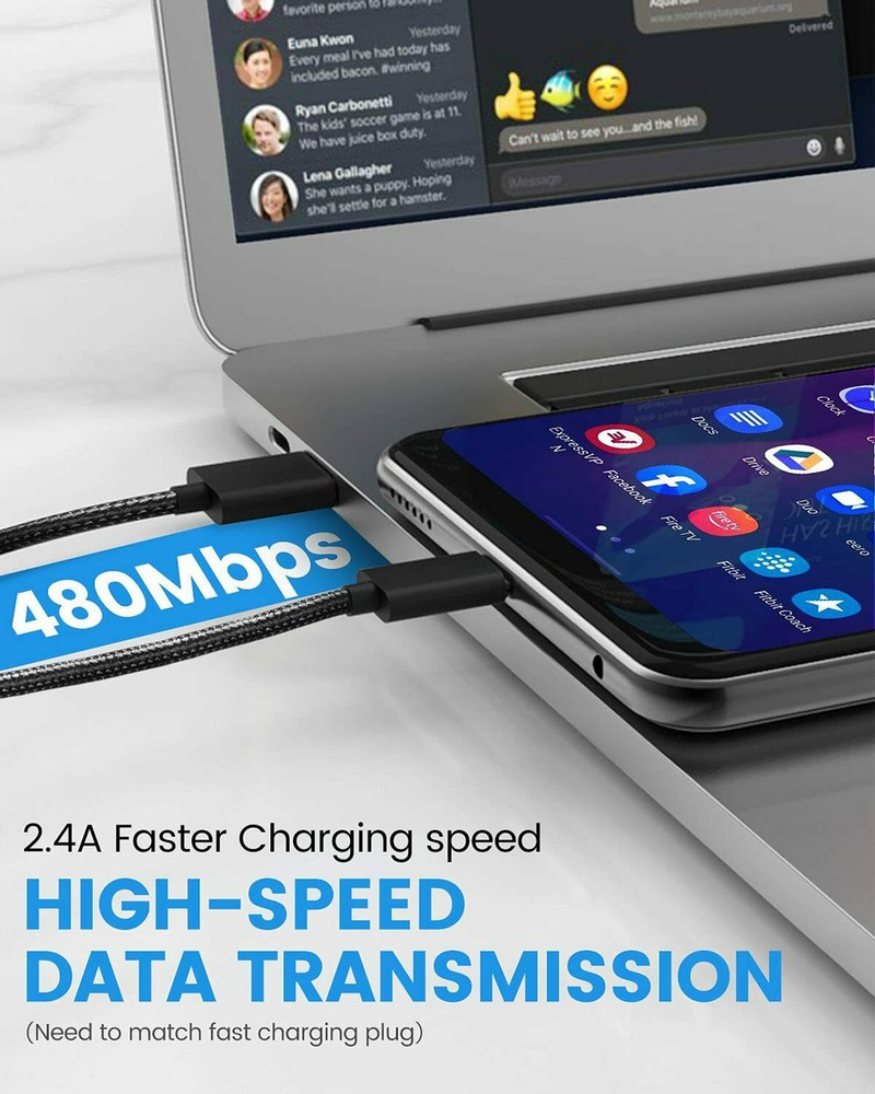 3/6/10Ft Micro USB Fast Charger Data Sync Cable Cord For Samsung HTC Android LG