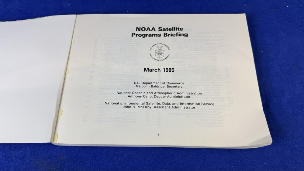 NOAA Satellite Programs Briefing March 1985 NESDIS Operations