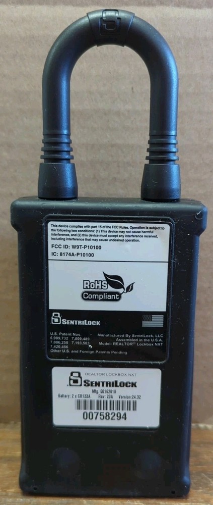 Sentrilock Wireless Realtor Lockbox NXT RoHS Compliant - Unknown Passcode