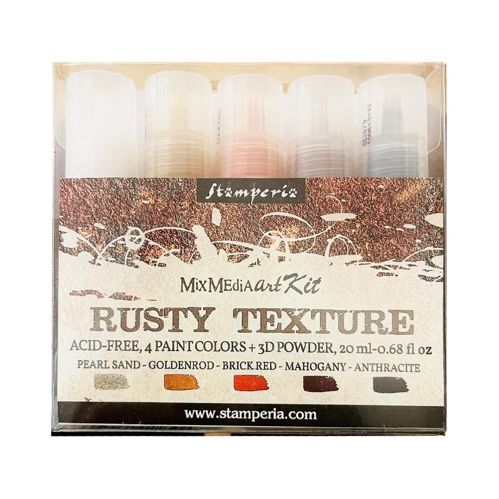 Stamperia Texture Paints 20ml 5Pc - Rusty, KE56