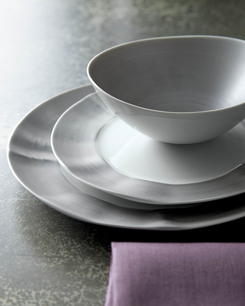 Neiman Marcus 268557 12-Piece Platinum Brushstroke Dinnerware Service MISSING 3