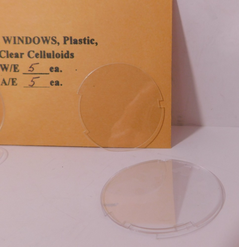 TEN - Mixed Clear Window Celluloids 5 for W/E & 5 for A/E Dial Number Rings