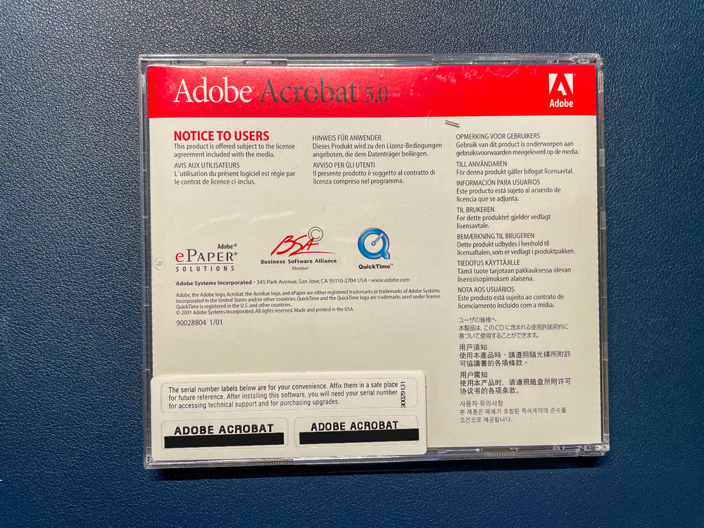 Adobe Acrobat 5.0 Education Version Apple Mac OS with Serial and Box, Complete