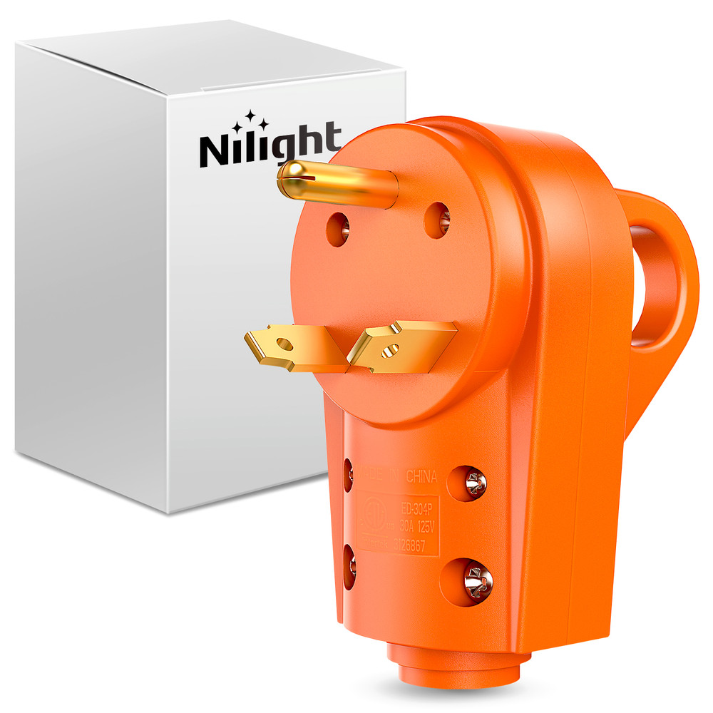 Nilight 30 Amp RV Replacement Plug 125 Volt Heavy Duty Male Plug