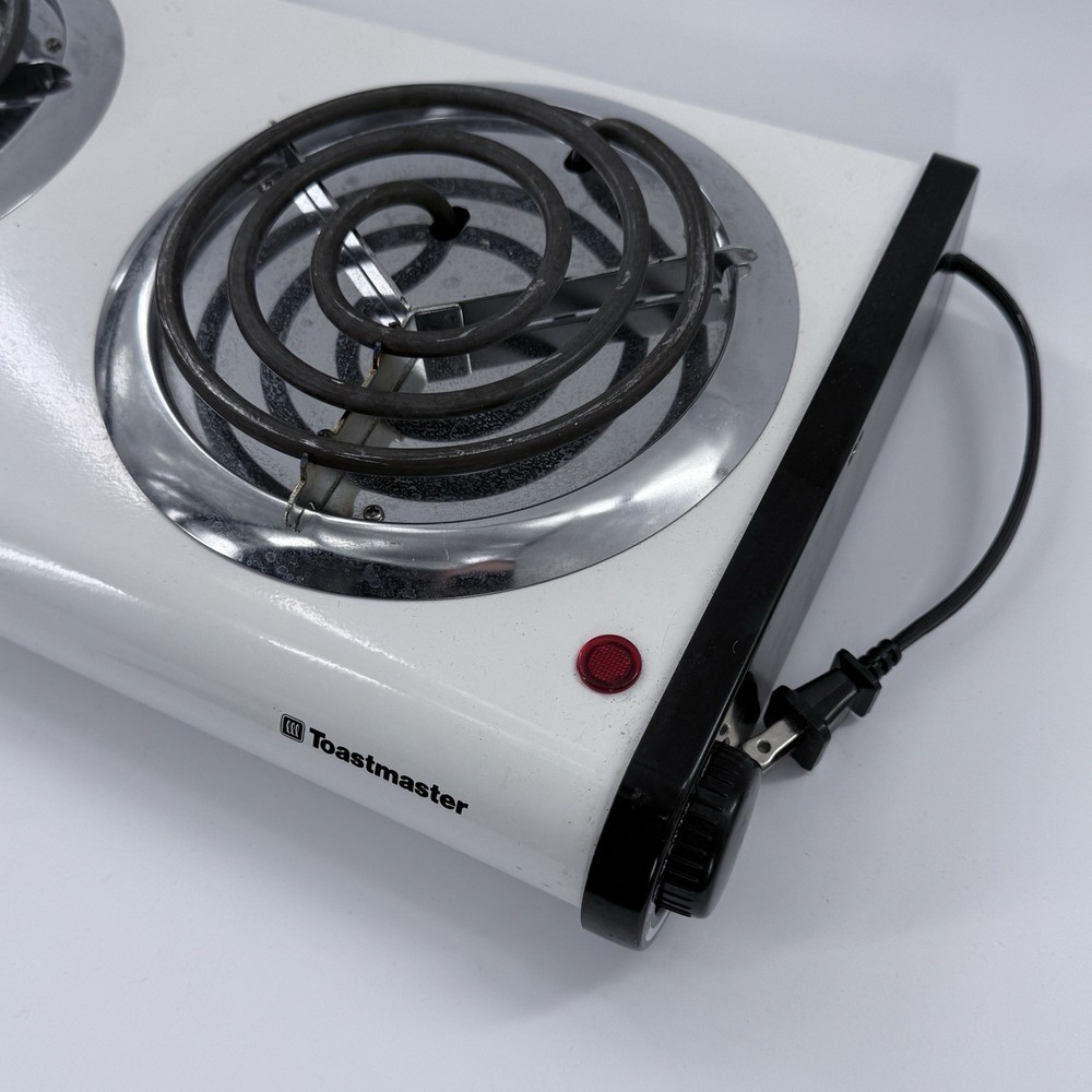 Vintage White Toastmaster Buffet Range Model 6422 Double Burner Countertop