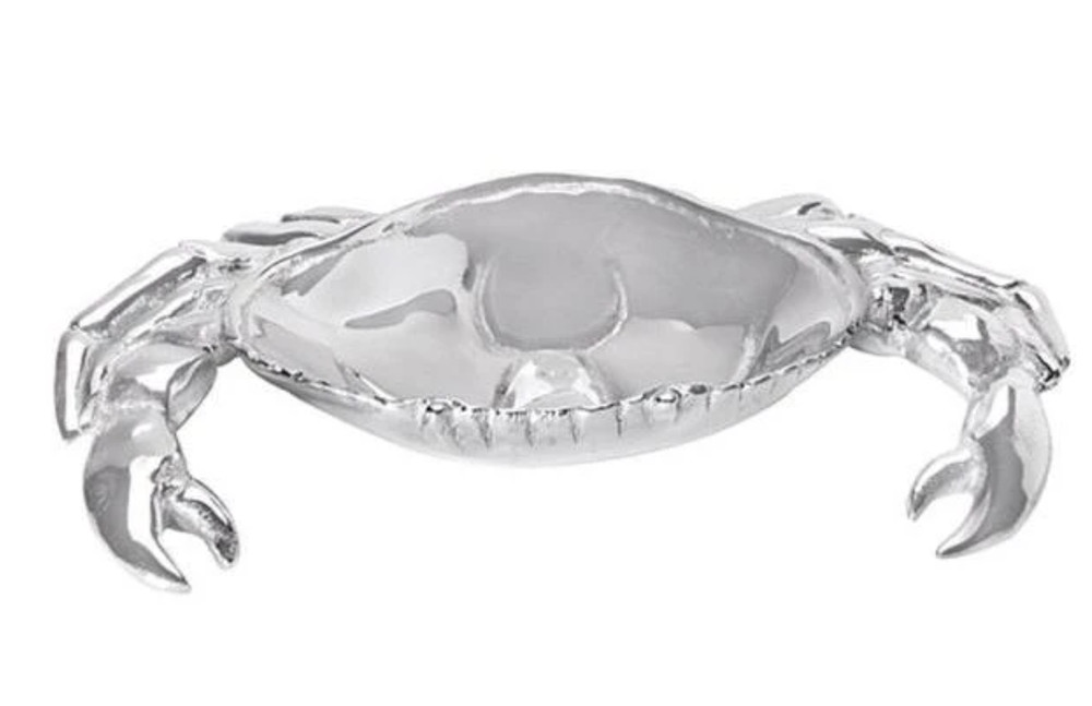 Mariposa Crab Dip Dish Dish Nautical  SIlver Beach Coastal NIB 1233