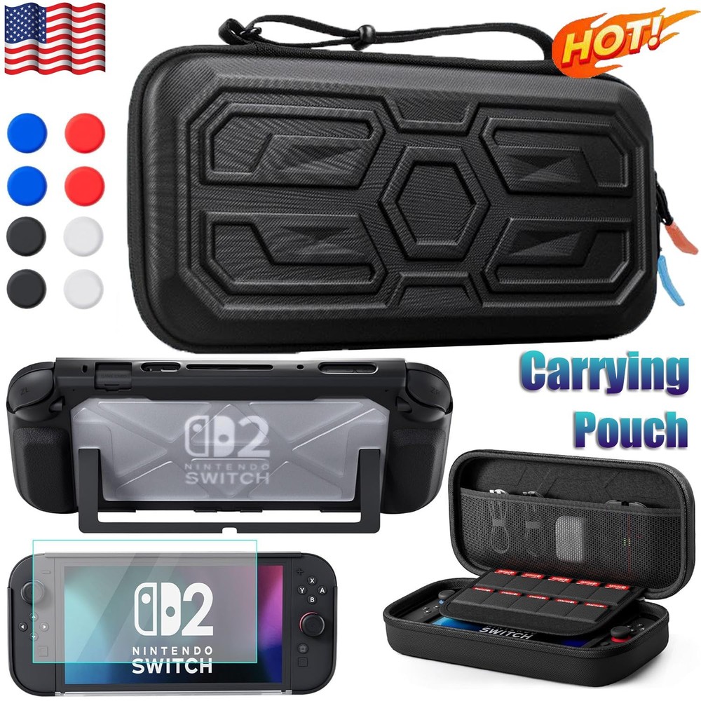 Nintendo Switch 2 Carry Case Screen Protector Travel Case Hard EVA Shell