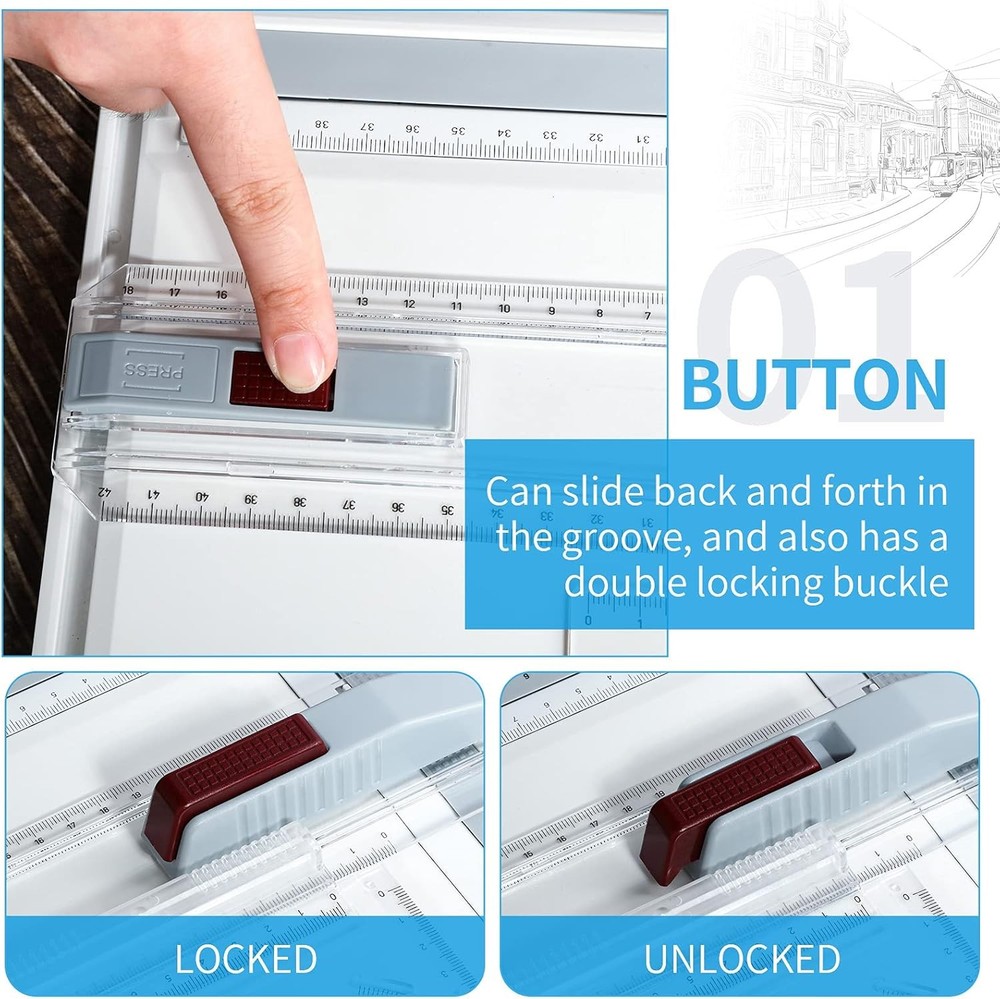 A3 Portable Drawing Board, Multi-Function Metric Drafting Table with Clear Rule