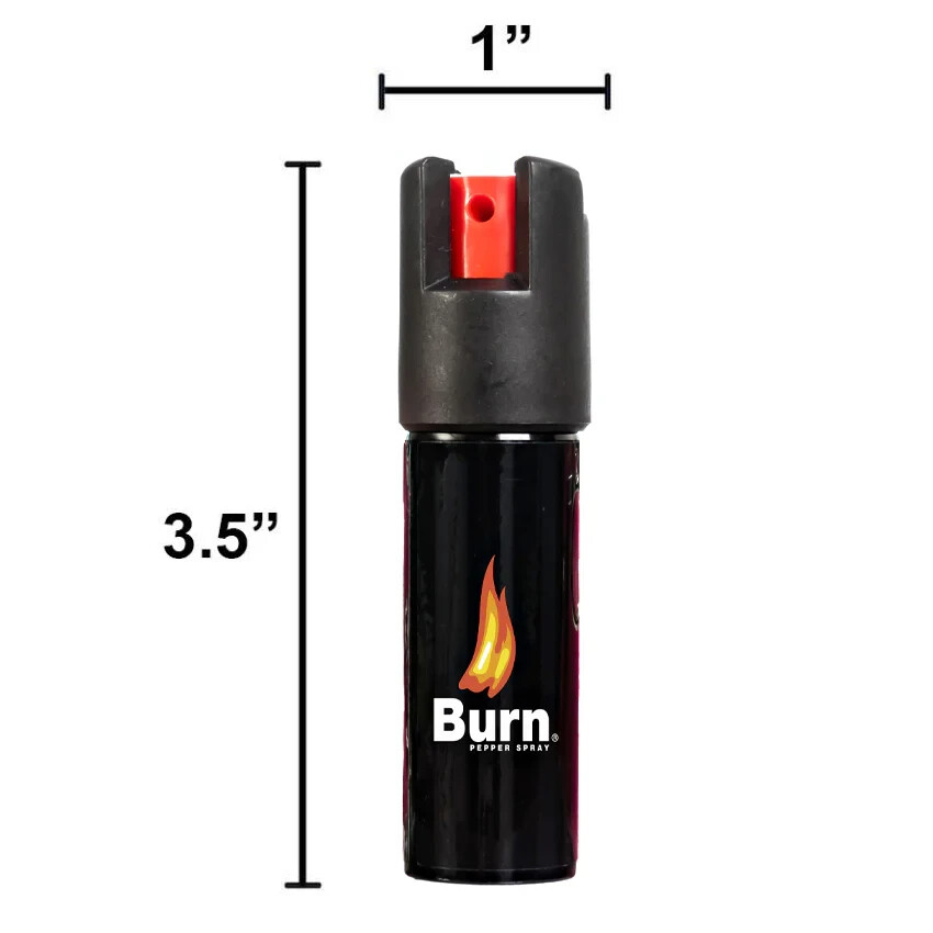 Burn Pepper Spray 0.84 fl oz Self Defense Jogger Runner Security Strap Black