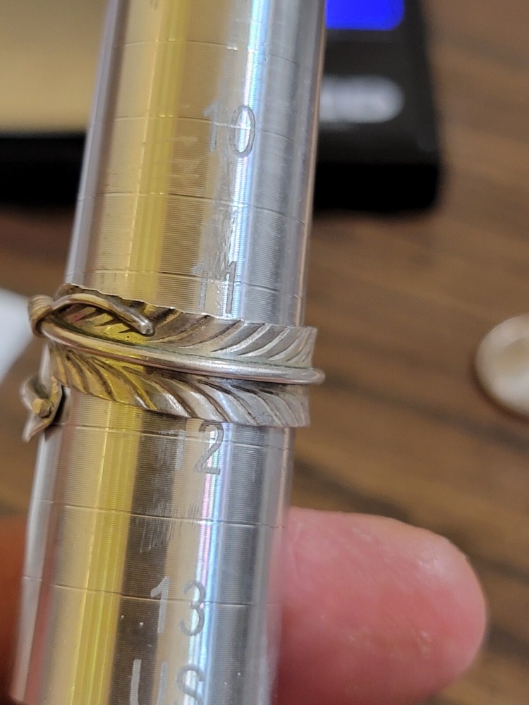 vandever Sterling Silver Adjustable Feather Open Thumb Ring