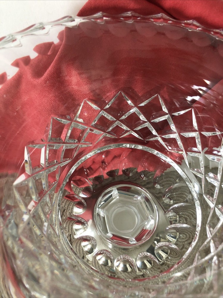 Antique Diamond Cut Crystal Silver Compote Dutch 833 Silver
