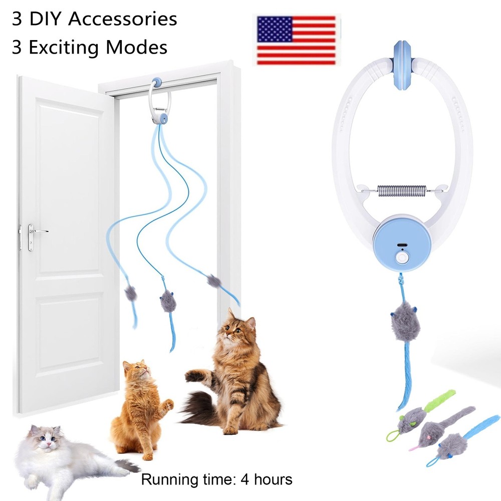 Interactive Cat mouse Toys,Retractable Teaser Toy Hanging Interactive Toys US