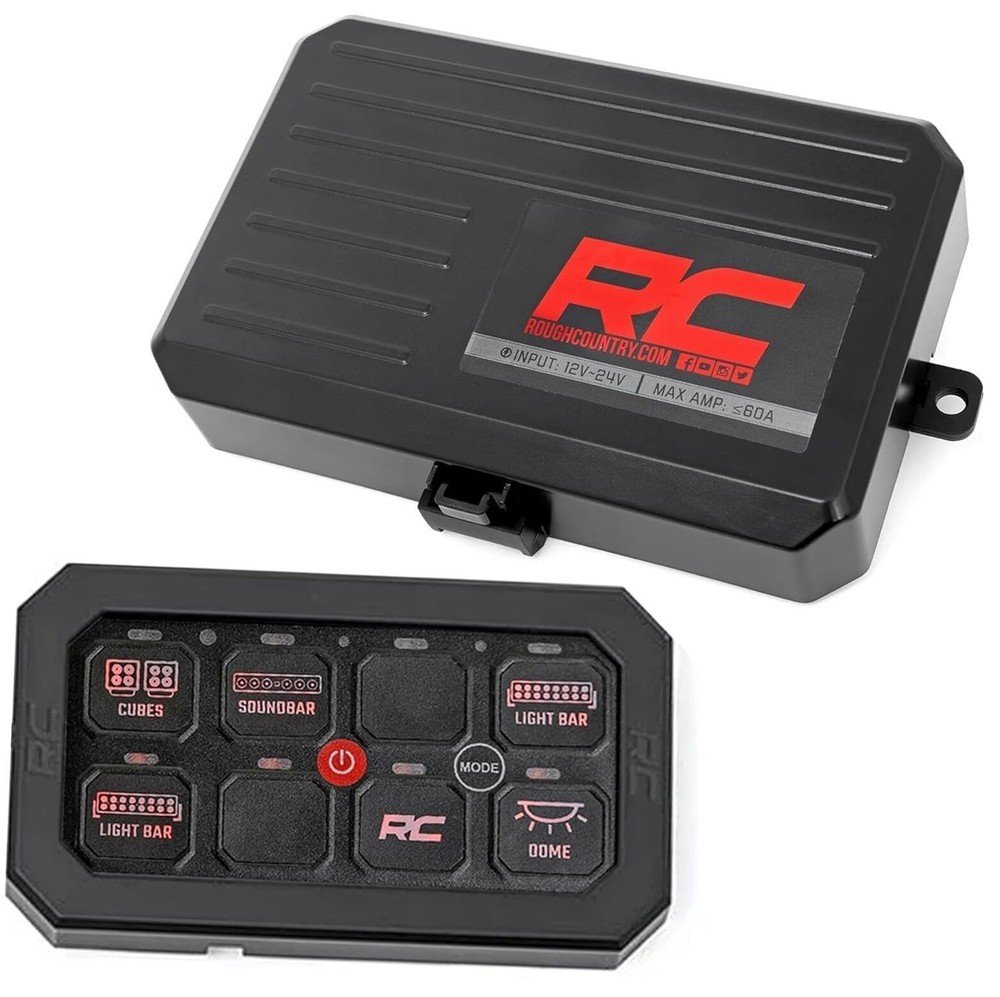 8-Gang Bluetooth RGB Backlit Switch Panel & Relay System - Multicolor 8-Way