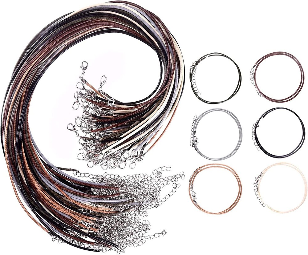 Waxed Necklace Cord Set 48pcs Jewelry Making Strings