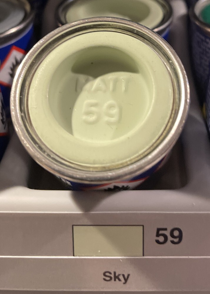 Revell enamel paint 32159, RAF Matt Sky.