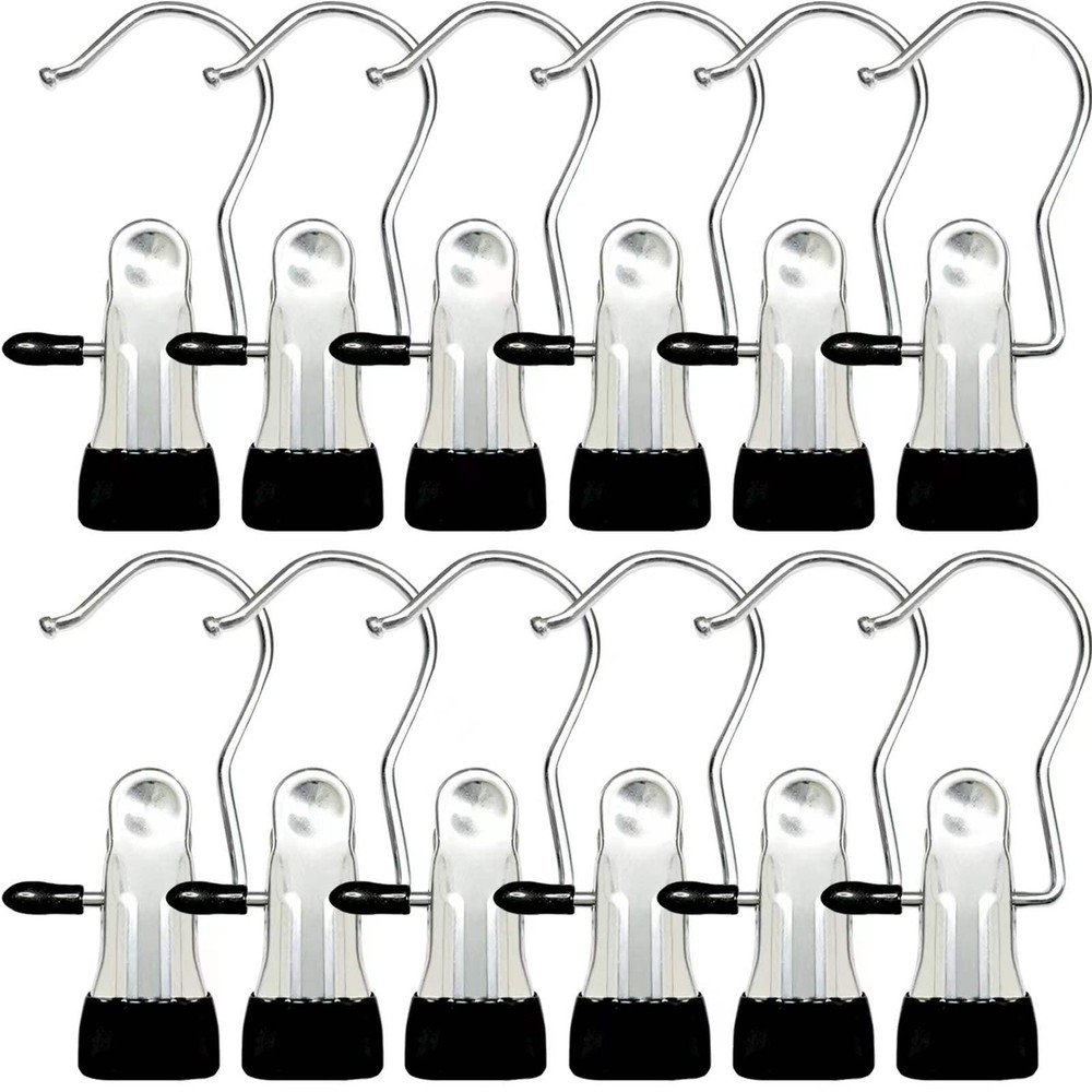 Boot Hangers for Closet, 12 Pack Hanging Hooks for Laundry, Towel Clips Boot ...