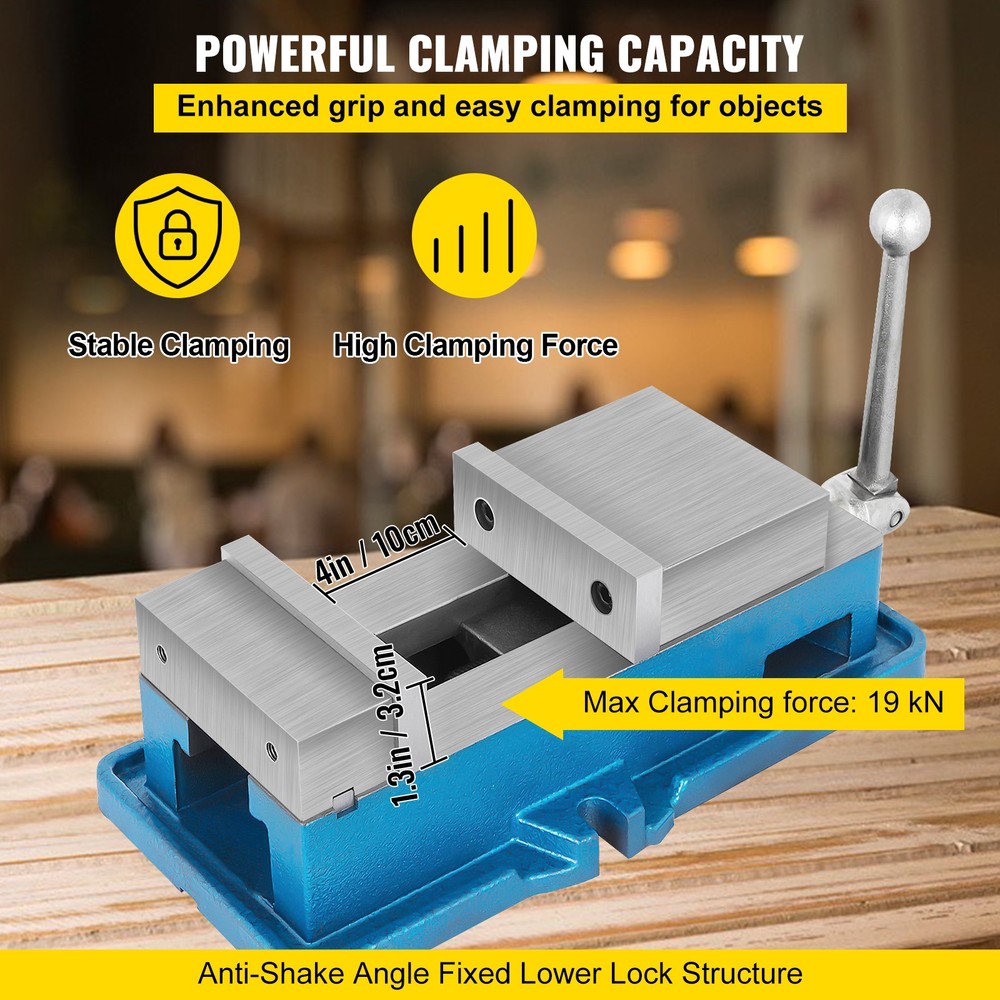 VEVOR 4'' Lockdown Vise Milling Drilling Machine Clamp Vice Precise Scale CNC