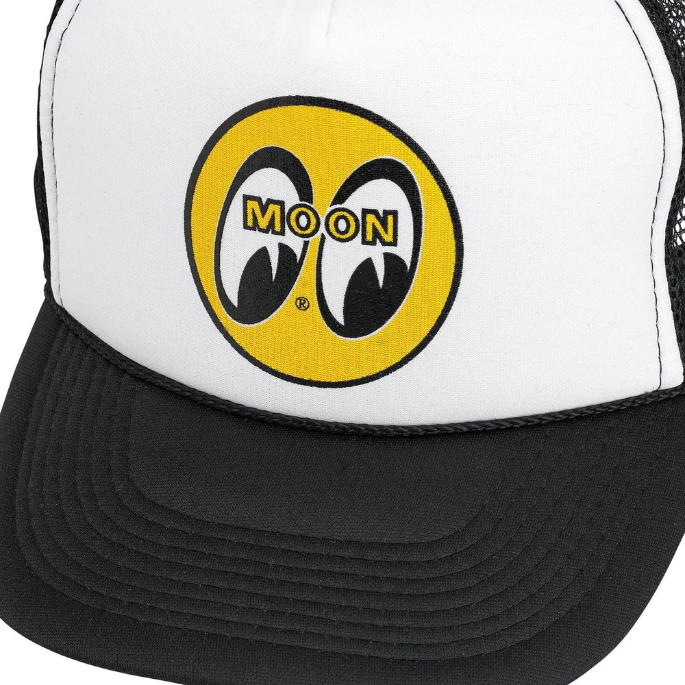 Mooneyes Moon Logo Trucker Hat- Black & White