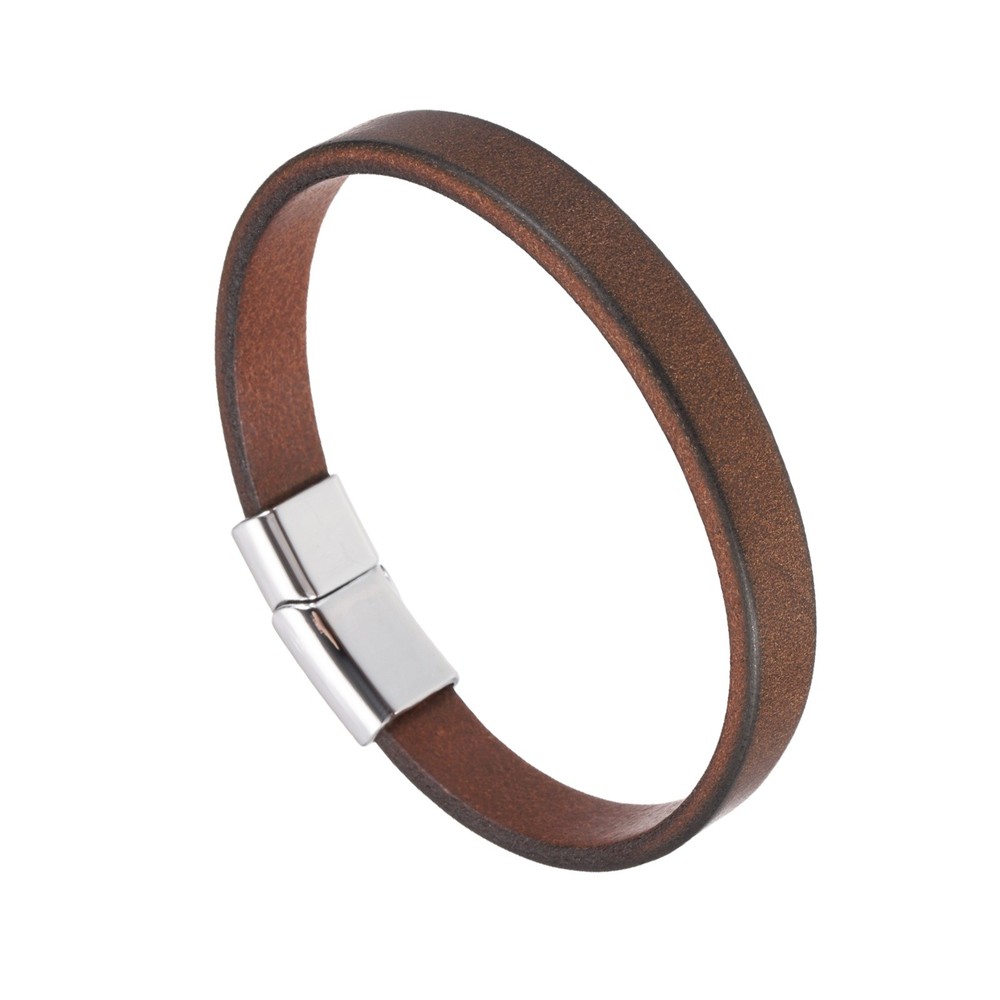 Plain Leather Bracelets Buckle Bangle,Silver Magnetic Buckle Bracelet