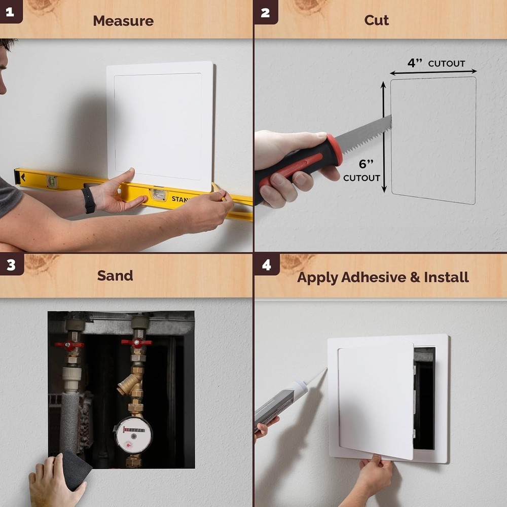 Multi-purpose 4x6 Access Panel - Easy Install, Water-Resistant White Cover Plate