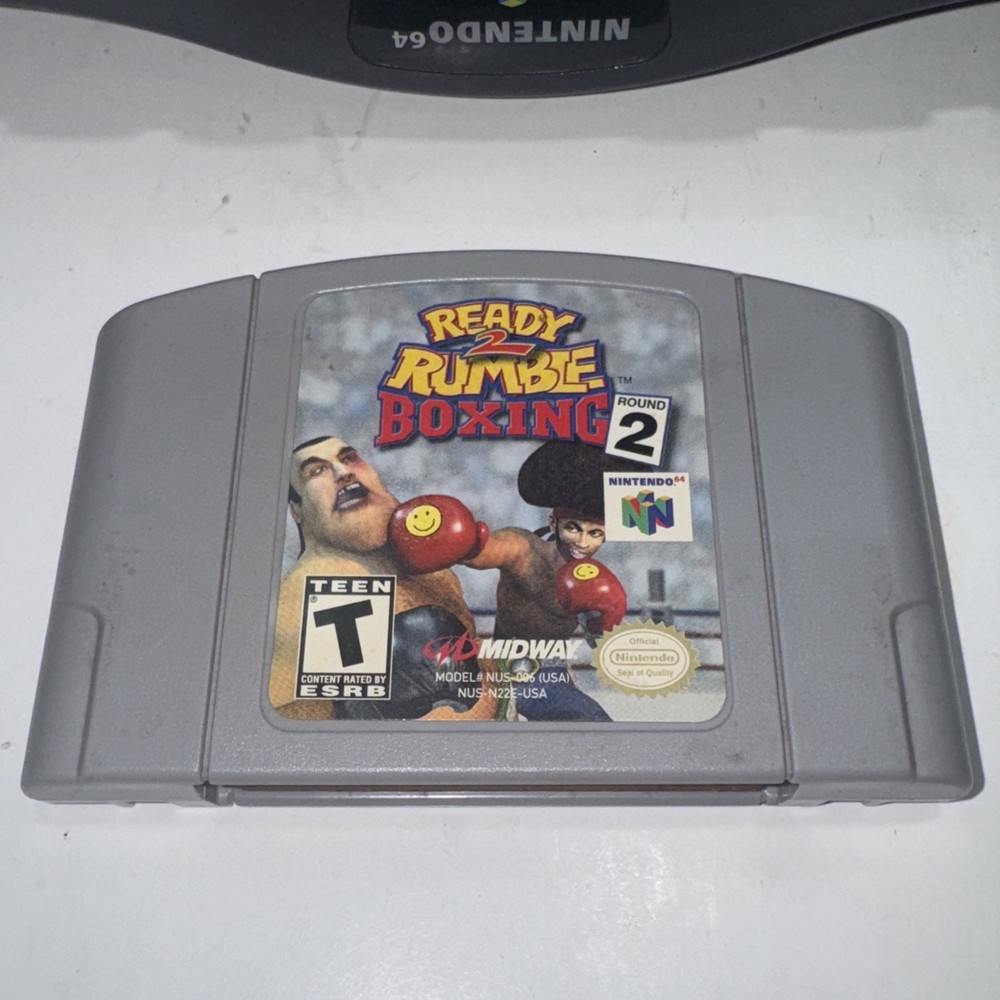 Nintendo 64 N64 Console W/ Ready To Rumble Game Controller Cables Tested Working