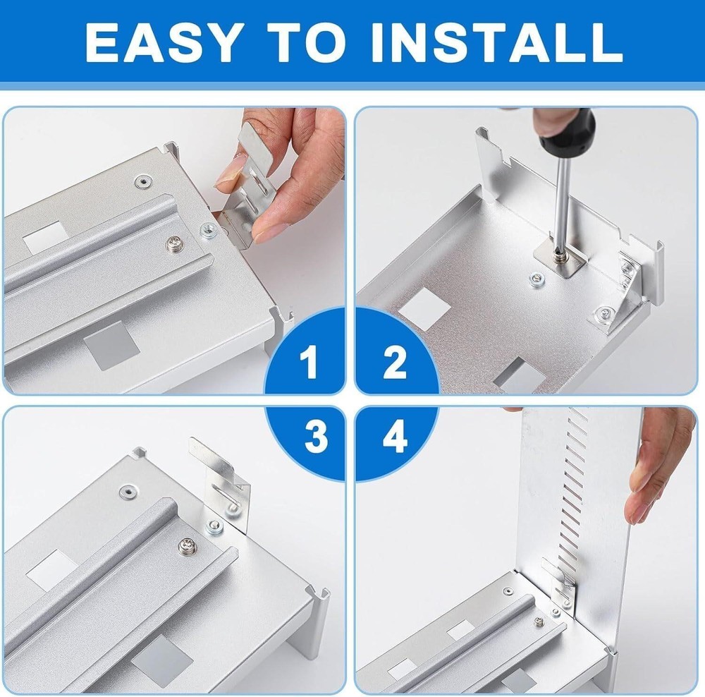 2U 19 Inch Rack Mount DIN Rail Kit - Depth Adjustable Din Rail Chassis