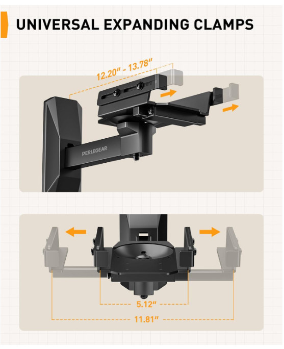 Speaker Wall Mounts, Bookshelf Speaker Mounting Brackets with Dual Side Stabl...