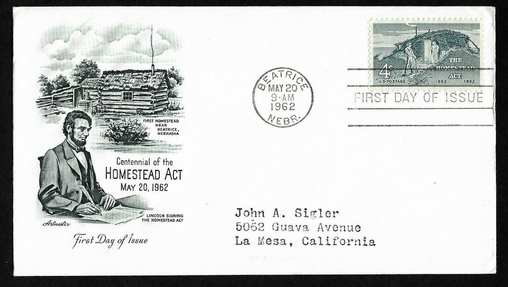 #1198 4c Homestead Act - Artmaster  FDC