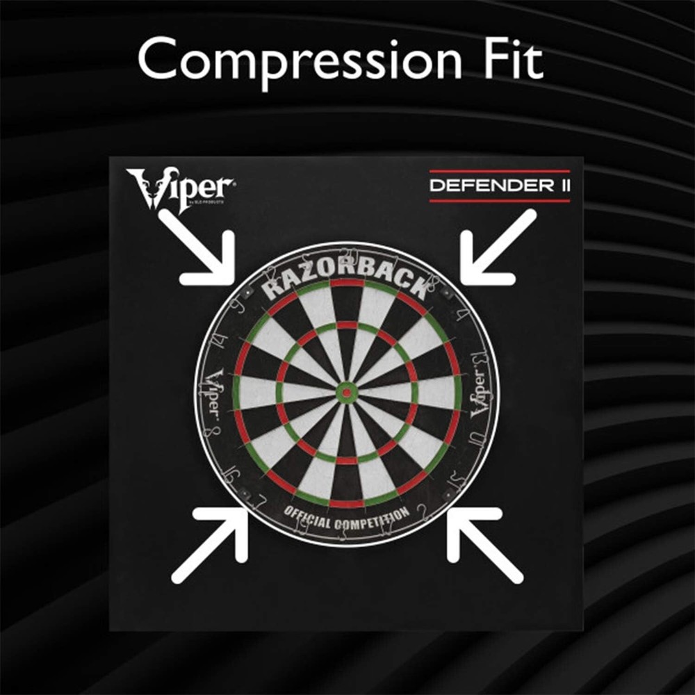 Viper Defender II Dartboard Surround Wall Protector, Black, square