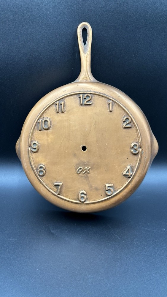 Vintage Heavy 10" Cast Iron Copper Pan Wall Clock ( Pan Only)