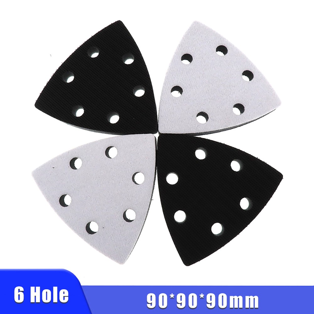 90*90*90mm 6 Hole Triangular Foam Cushion Interface Buffer Pad For Sanding Pads
