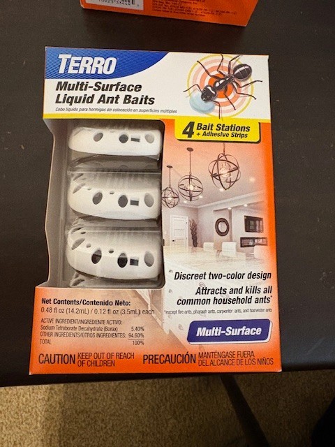 2 Terro Multi-Surface Liquid Ant Baits, Bait Station Adhesive Strips 4 Stations