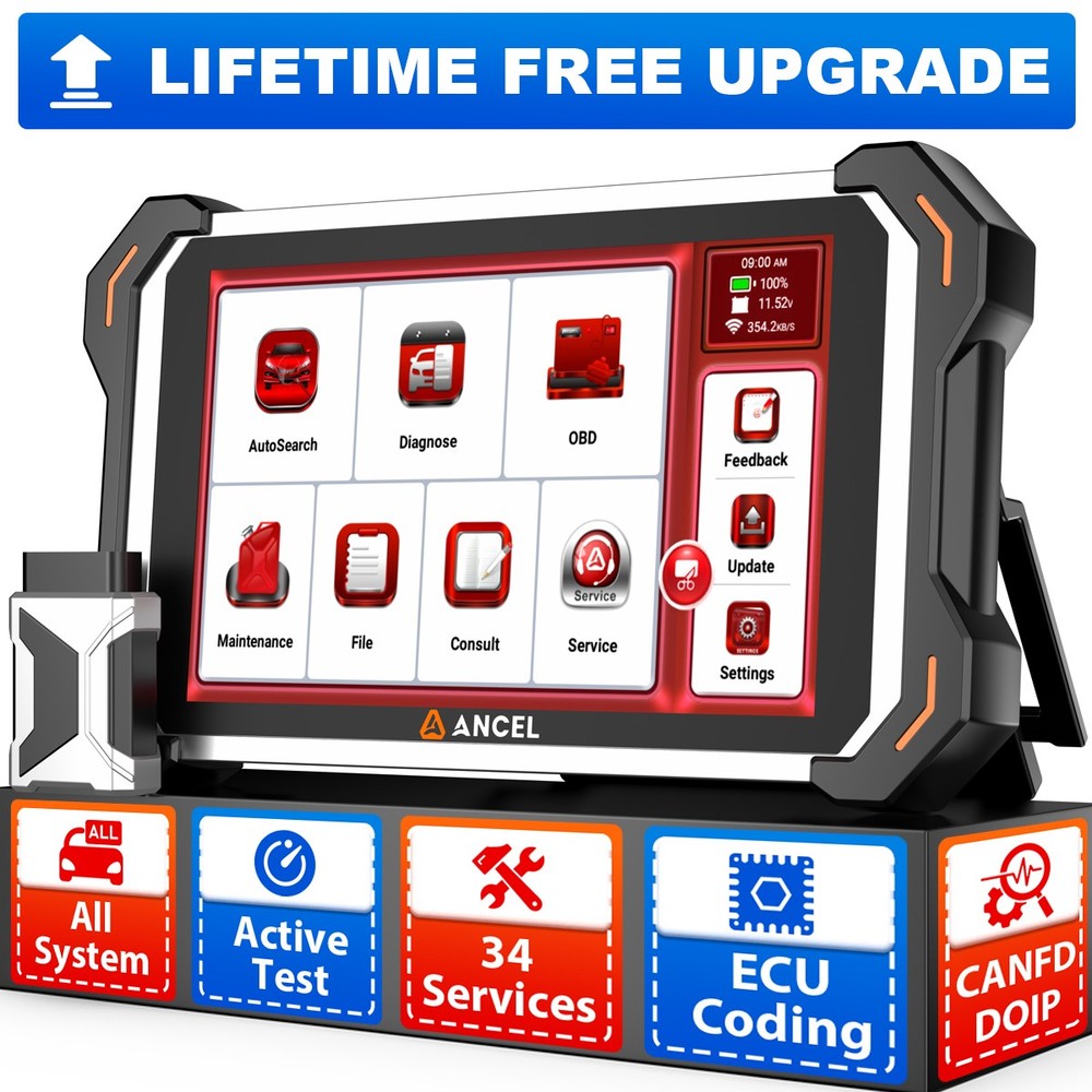 ANCEL DS600BT Car OBD2 Scan Tool All System Diagnostic Bidirectional ECU Coding