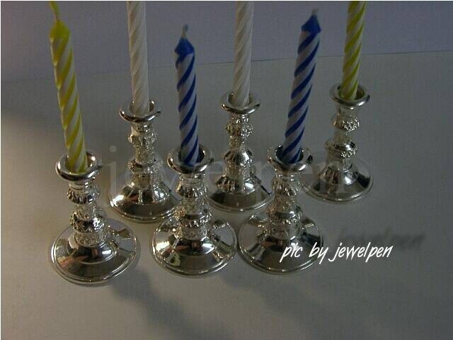 Small Birthday Candle Holder Silver Plated