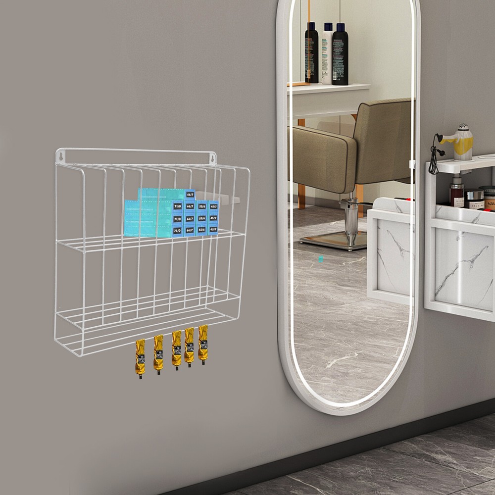 Wall Mounted Hair Dye Storage Rack - Durable Iron Organizer for Salons