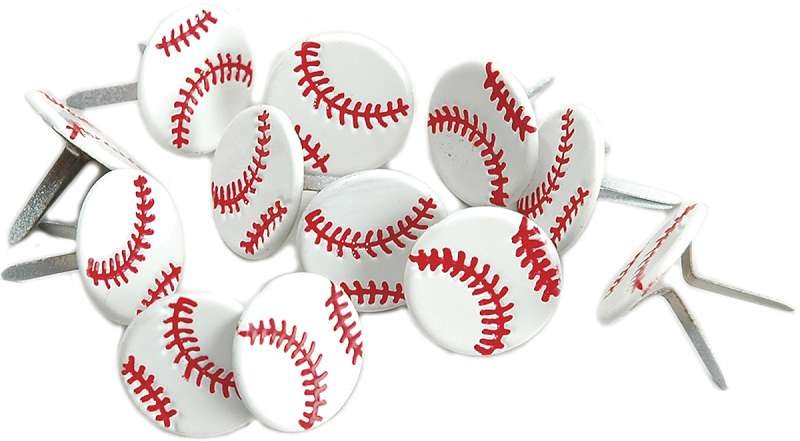 Eyelet Outlet Shape Brads 12/Pkg Baseballs