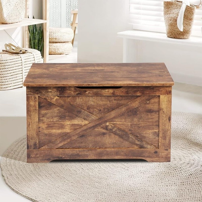 Multifunctional Storage Bench W/ Safety Hinges & Large Capacity Home Use