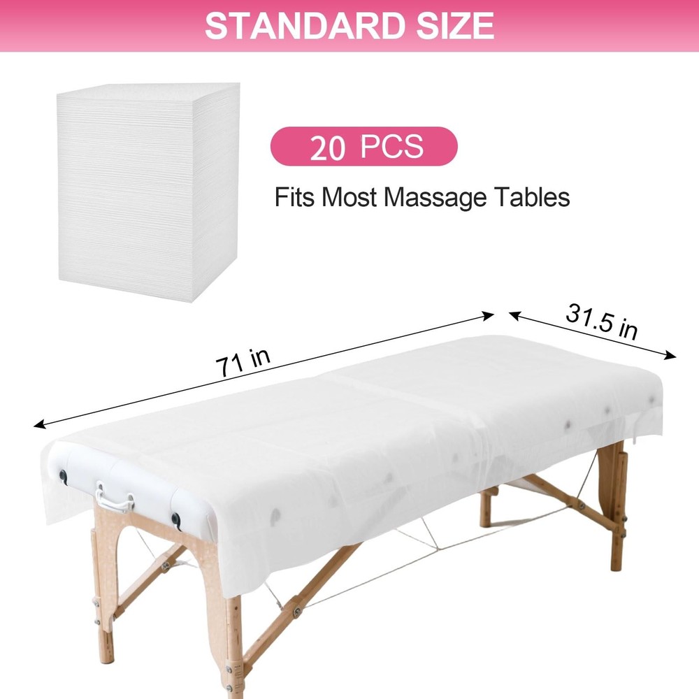 20 Pack Disposable Bed Sheets for Salon Massage Spa Table Cover