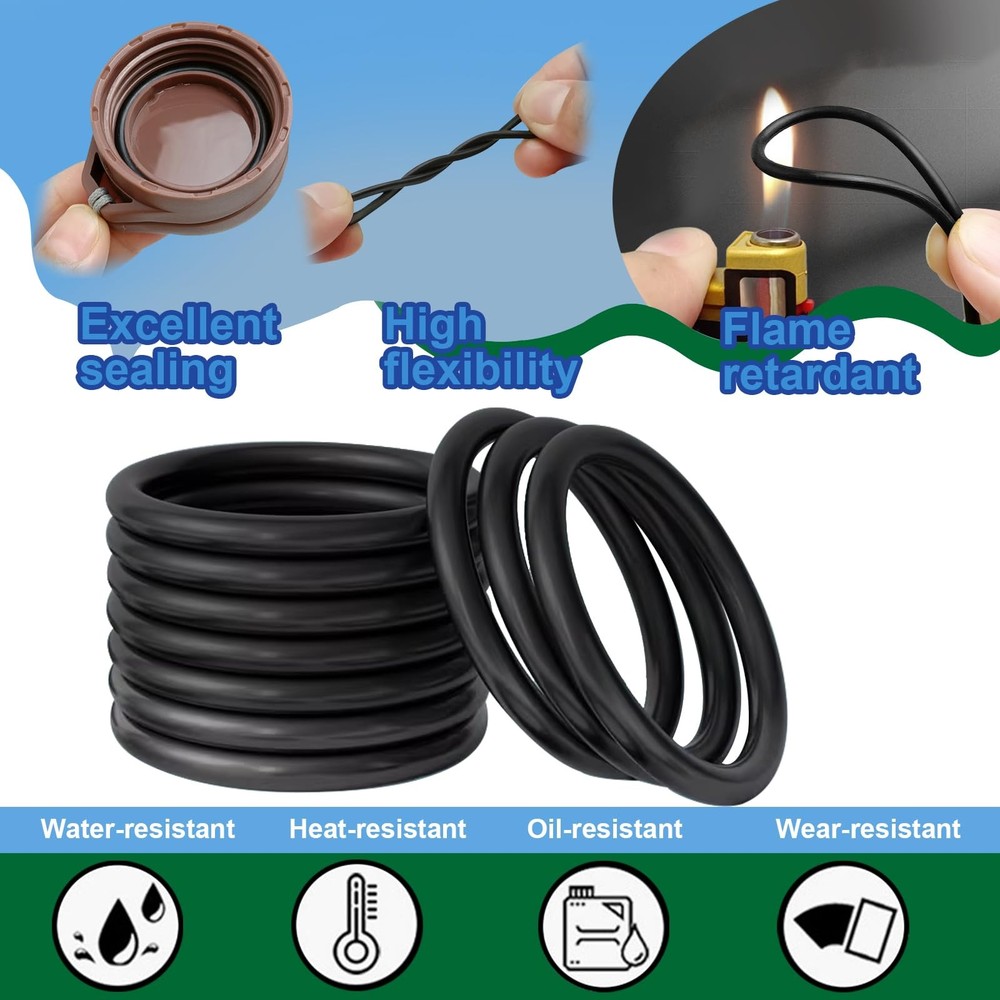 Tanbupu 37 Sizes 1075Pcs Universal Rubber Washers 23/64 inch to 1-7/32