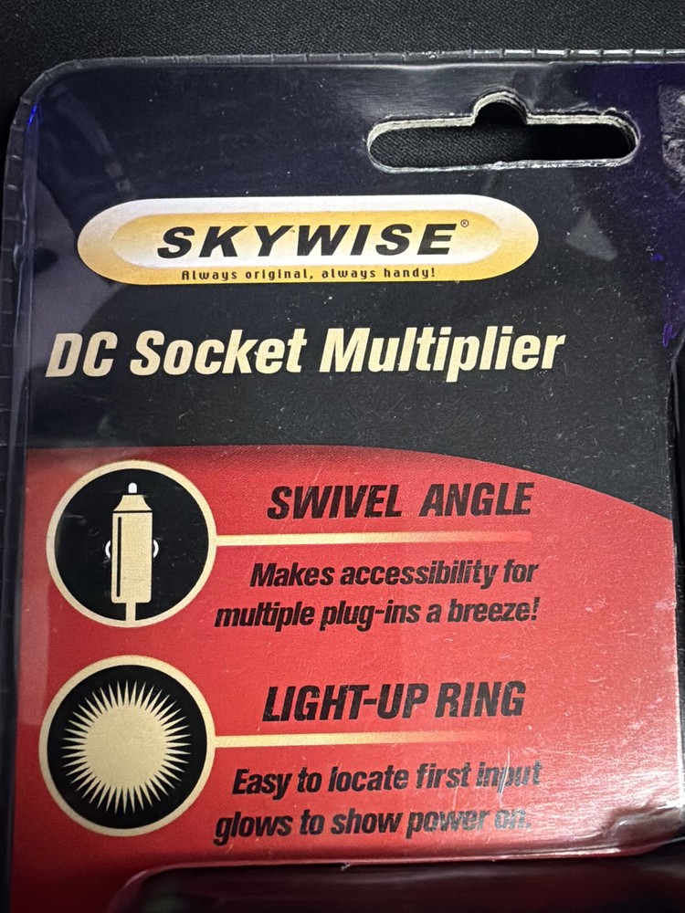 Skywise DC Socket Multiplier 12V 3-Way Lighter Accessory Adapter