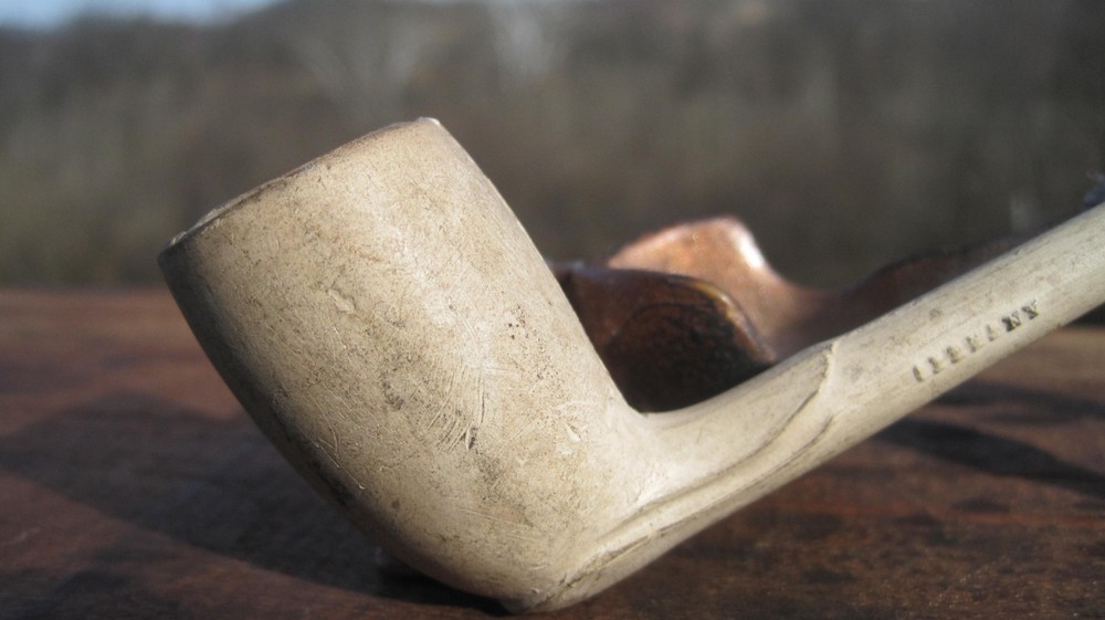 White Clay Pipe Germany Smoking Estate Pipe 4.3/4" L
