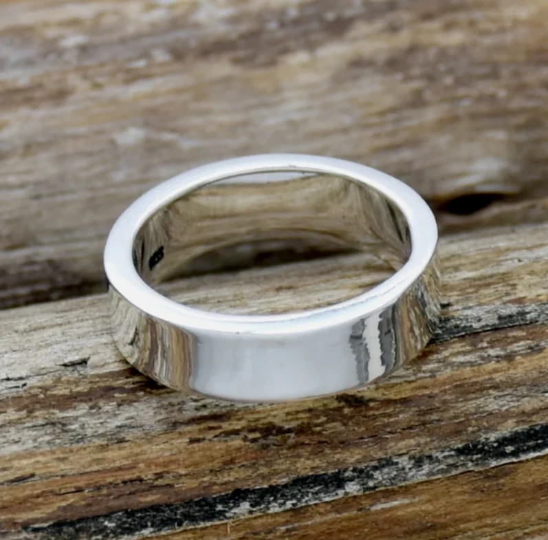 925 Sterling Silver, Solid Silver, Band Ring, Unisex