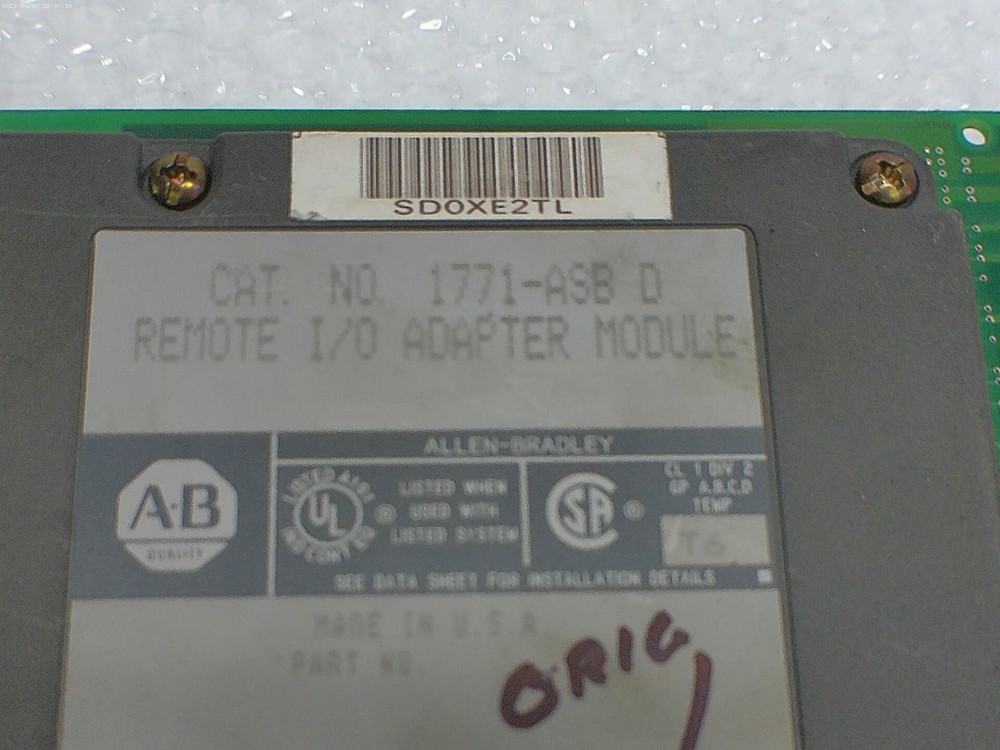 ALLEN BRADLEY 1771-ASB SER.D I/O ADAPTER MODULE UNMP