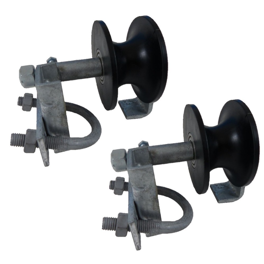 (2) Chain Link Rolling Gate NYLON TRACK ROLLERS: 2" x 1-5/8" Track Wheels