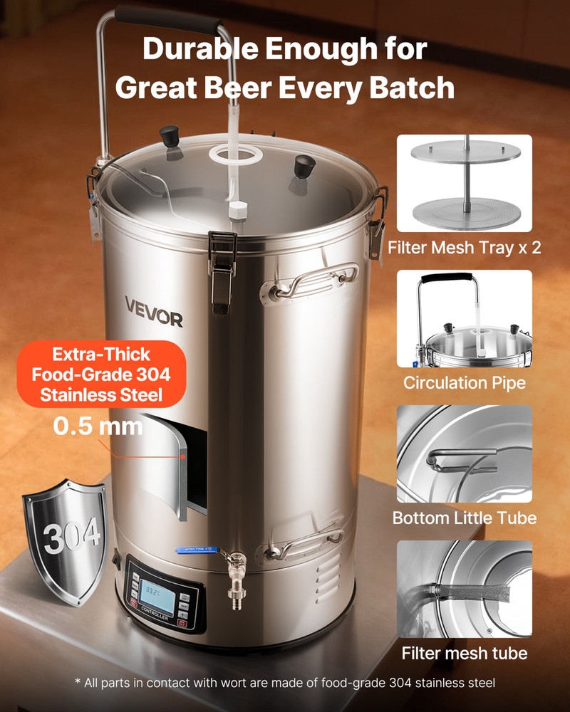 Beer Brewing Equipment, Removable mesh strainer