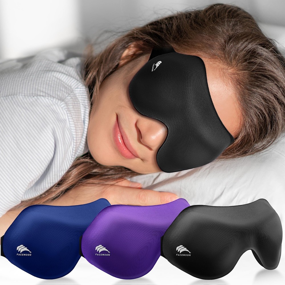 Sleep Masks for Side Sleeper Women Men 3 Pack: Patented Light Blocking