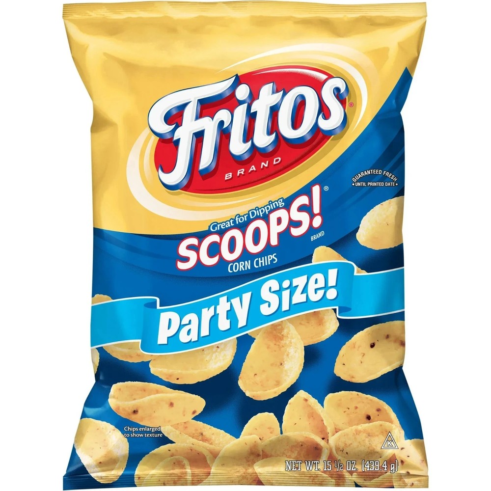 Fritos Scoops! Corn Snacks Party Size 15.5 oz Bag – 2 Pack