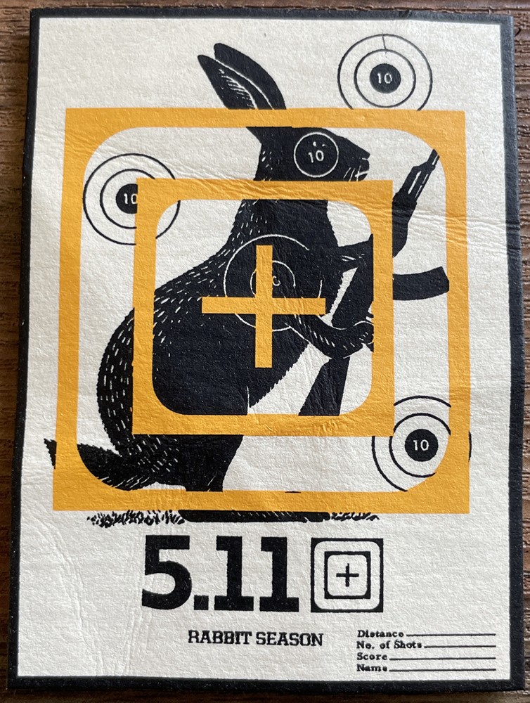 *BRAND NEW* 5.11 TACTICAL BAD BUNNY TARGET PATCH RABBIT SEASON HOOK BACKING